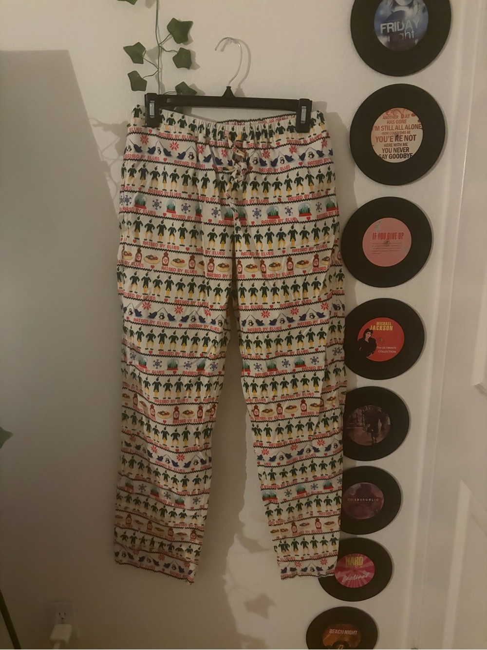 Kids Holiday Patterned Pajama Pants - Cream Multi